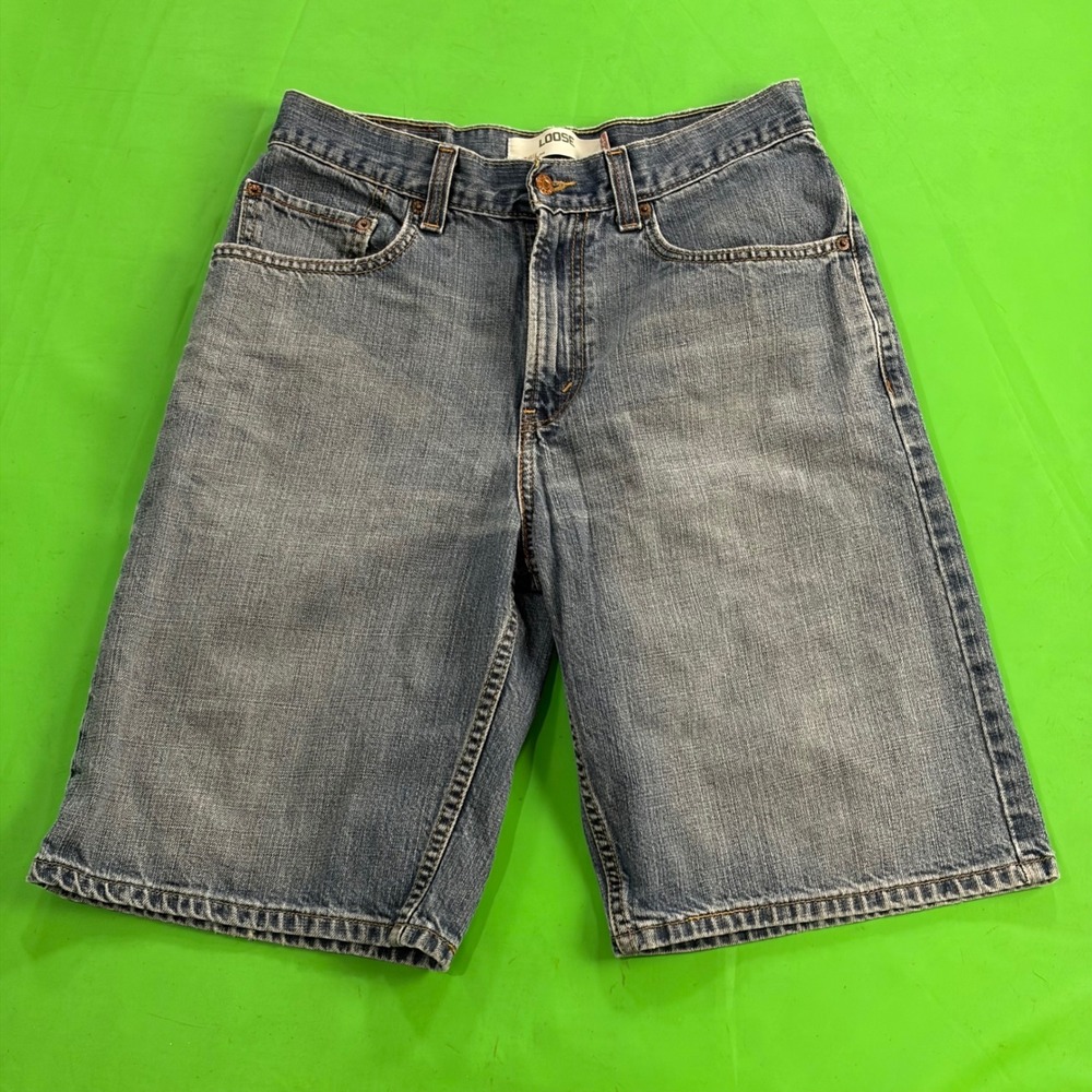 Levis 569 Loose Straight Denim Shorts Mens 31 Blue Baggy Jorts Skater 100 Cotton